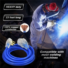 HITBOX 23Ft Welder Extension Cord Heavy Duty Industrial Welding Cord Wire 300V 50A N6-50P Generator Power Cord Arc Mig Tig Welding Cable