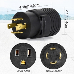 Lifesmells NEMA L14-30P to 6-50R 240V 30 Amp Welder Welding Dryer RV EV Charger Compact Power Cord Adapter Adaptor Connector Connecter
