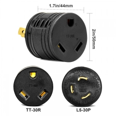 Generator RV Adapter ETL Listed NEMA L5-30P Twist-Lock Power Plug to TT-30R Ready Outlet 120V 30-Amp 3750-Watt 3-Prong Generator Adapter